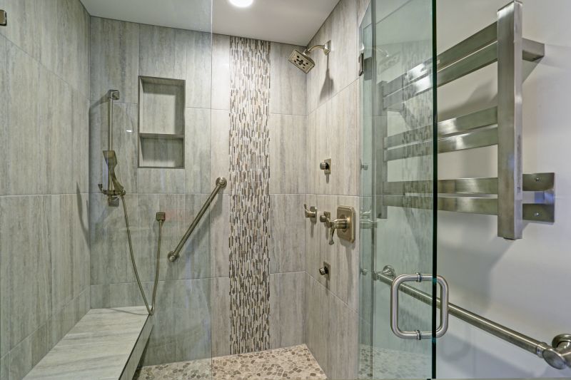 Open Concept Shower with Curved Glass